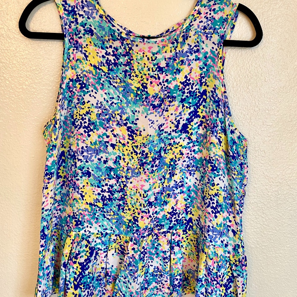 Britt Ryan Confetti Peplum Top  EUC